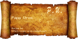 Papp Uros névjegykártya